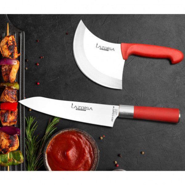 Lazbisa Kitchen Knife Set Meat Vegetable Burrito Pizza Onion Line Chef Knife Santaku Set of 2