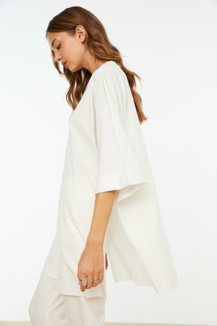 Shirts & Tops |  Trendyolmilla Double Sleeve Wide Cut Asymmetrical Boyfriend Knitted T-Shirt Twoss20Ts0828.