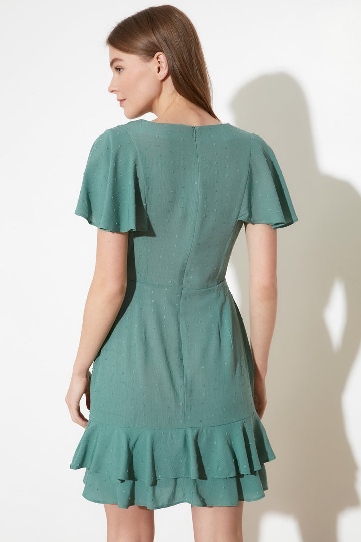 Dress |  Trendyolmilla Textured Fabric Ruffle Dress Twoss21El1531.