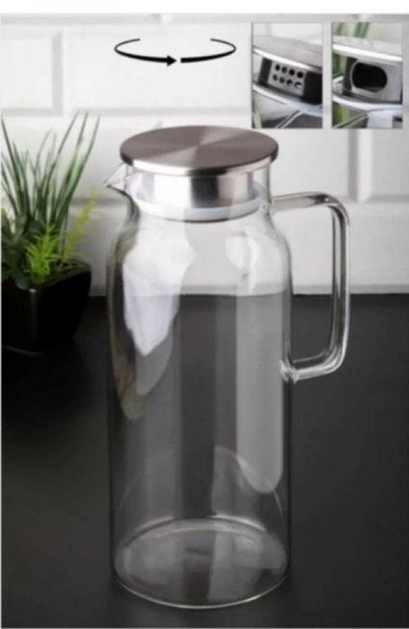 Practical Kitchen Equipment |  Heat-Resistant Glass Carafe 2 Liters Of Glass.