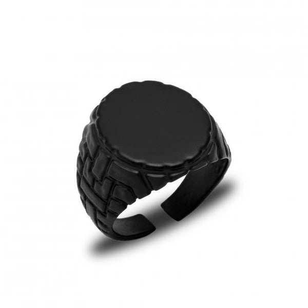 Matte Black Men's Ring - YÜZ0045