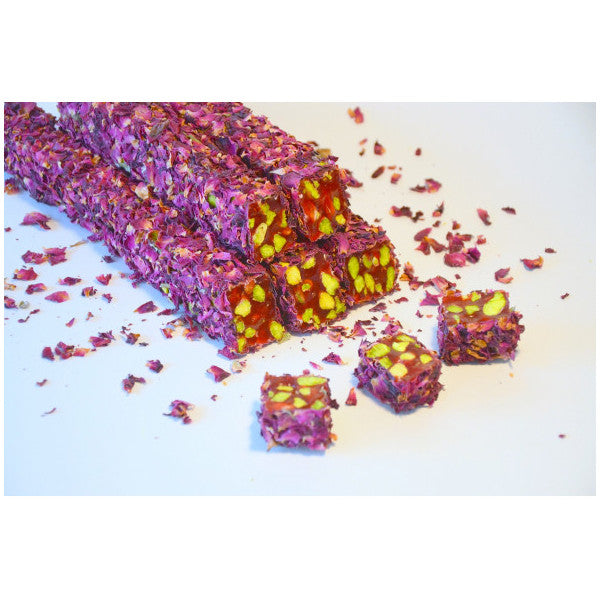 Rosy Turkish Delight with Rose Petals, Pomegranate and Pistachios 500 gr