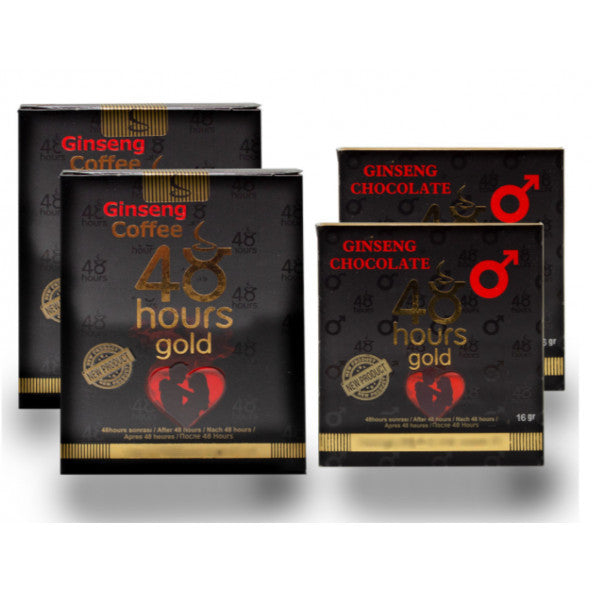 2 Pieces 48 Hours Gold Ginseng Chocolate & 2 Pieces Ginseng Coffee Set