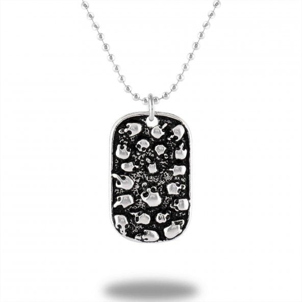 Skull Cemetery Dog Tag Necklace - CSS0010