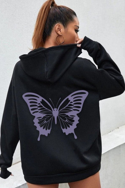 Unisex Butterfly Printed Sweatshirt