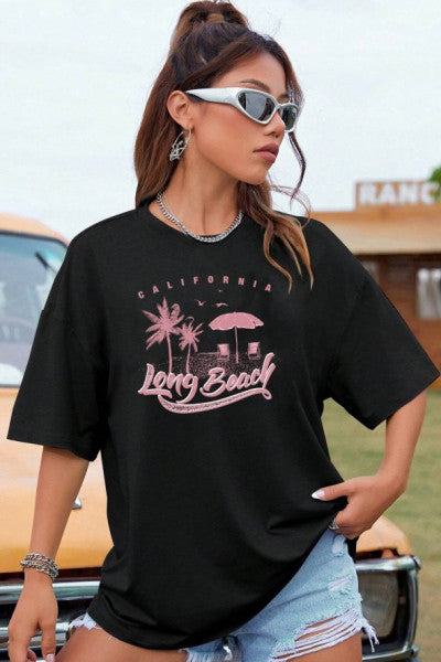 Unisex Long Beach Design Tshirt