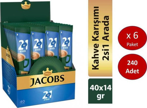 Jacobs 2 in 1 240 Units Stick Coffee (40 x 6 Packs)