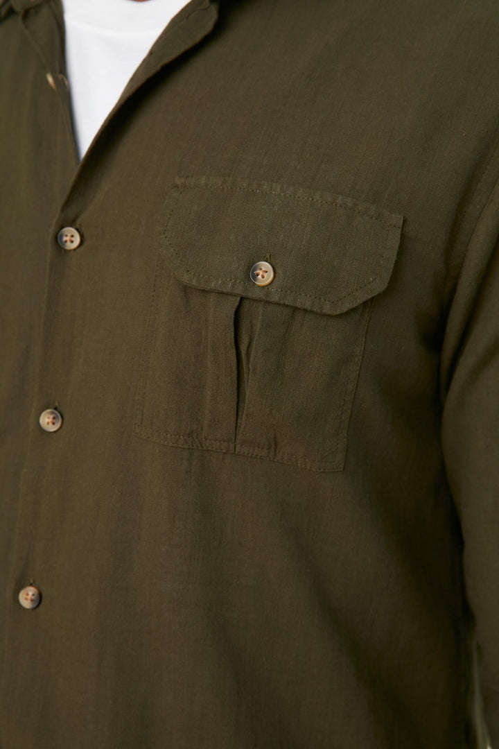 Wetsuit Tops |  Trendyol Man Men's Regular Fit Double Pocket Covered Shirt Tmnss21Go0103.