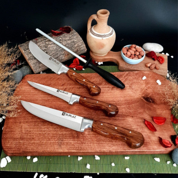 SurLaz Sacrifice Knife Set 4 Pieces Kitchen Knife Butcher Knife