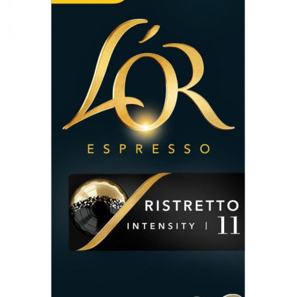 LOR - Ristretto - Intensity 11 - 10 Aluminum Capsules Compatible with Nespresso