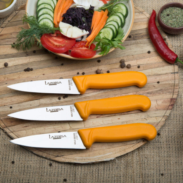 Lazbisa Kitchen Knife Set Chef Knife 3 Pcs Special Gold Series