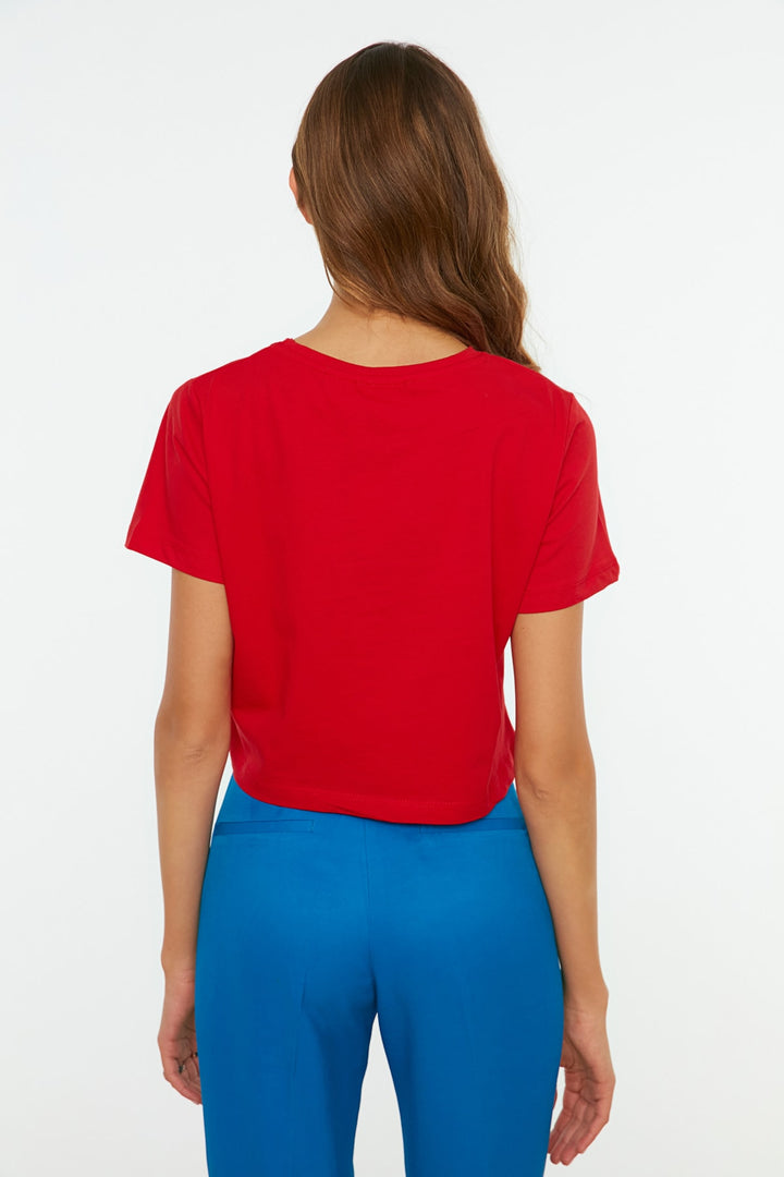 Shirts & Tops |  Trendyolmilla 100% Cotton Single Jersey Crew Neck Crop Knitted T-Shirt Twoss20Ts0135.