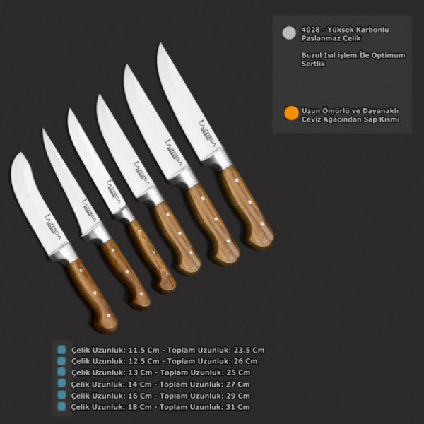 Lazbisa Kitchen Knife Set Meat Bone Swimming Slicing Mincer Fruit Vegetable Butcher Knife (Y-S-0-1-2-3)