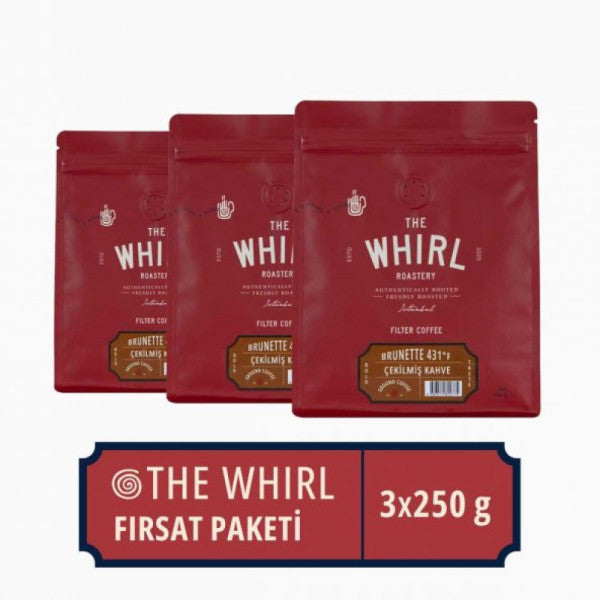The Whirl Filter Brunette 431°F Ground Coffee 3-Piece Meet Pack