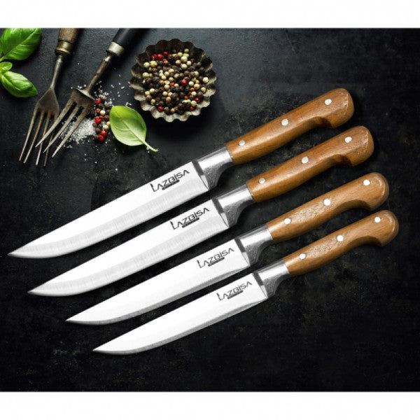Lazbisa Kitchen Knife Set Meat Fruit Vegetable Bread Knife Set of 4 ( 1-2-3-3)