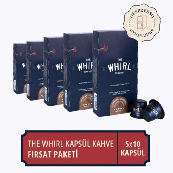 The Whirl Espresso Dark Capsule Coffee 5 Pcs Opportunity Package 50 Capsules