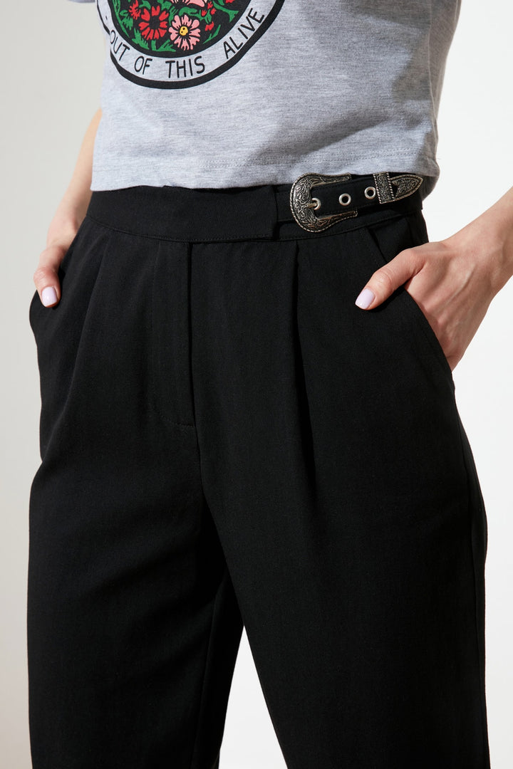 Trousers |  Trendyolmilla Belt Detailed Trousers Twoss21Pl0277.