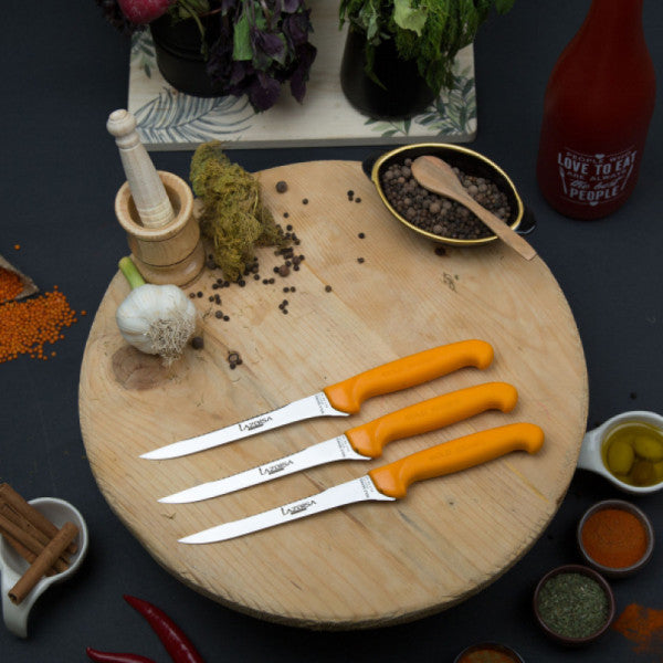 Lazbisa Kitchen Knife Set Top Serrated Fillet Knife Gold Series