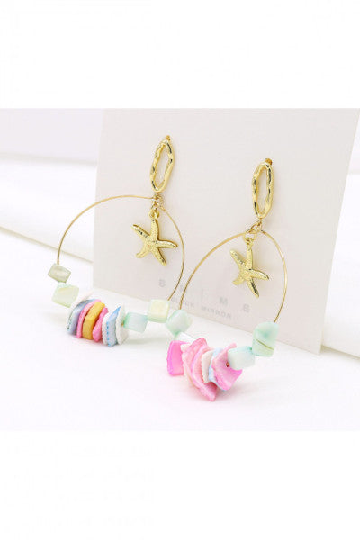 New Sea Star Colorful Stone Special Design Ring Women's Earrings