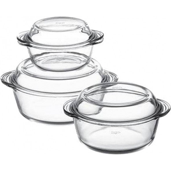 Pasabahce 159021 Glass Baking Dish For Oven Set Of 3