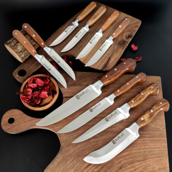 SürLaz WoodWork Handmade 10 Piece Kitchen Knife