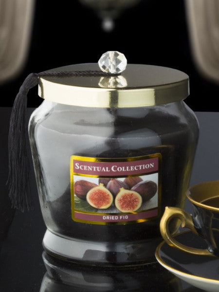 Elegant Covered Tasseled Fig Scented Candle