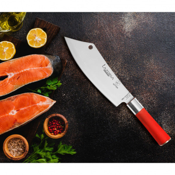 Lazbisa Kitchen Knife Set Meat Bone Vegetable Bread Fruit Chef Knife (Action) Red Craft Series