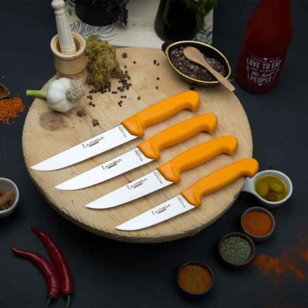 Lazbisa Kitchen Knife Set Meat Butcher Knife Gold Series Set of 4 ( 0-1-2-3)