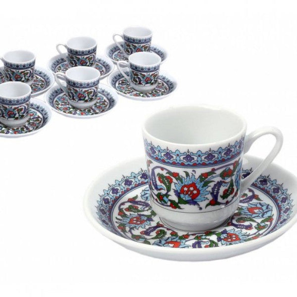 Gural Porcelain Set of 6 Topkapi Coffee Cups Gz12Ckt