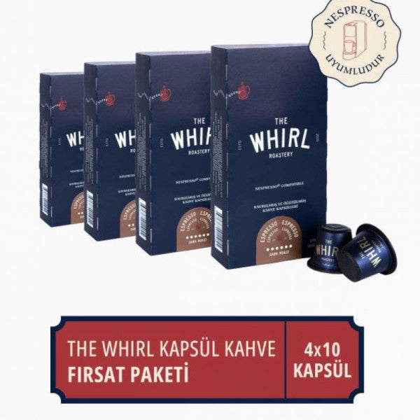 The Whirl Espresso Dark Capsule Coffee 4 Pcs Opportunity Package 40 Capsules