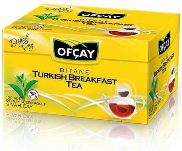 Ofçay Bitane Turkish Breakfast Tea Teapot Tea Bags 400 Pieces (100 Pieces x 4 Packs)