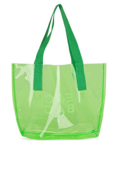 Bagmori Green Beach Bag Printed Transparent Beach Bag