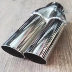 Double Exhaust Tip, Nickel Plated Silent Exhaust Exhaust Tip Compatible With All Vehicles