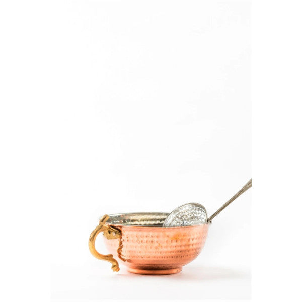 Elegant Copper Ayran Bowl With Ladle Handmade Maraş