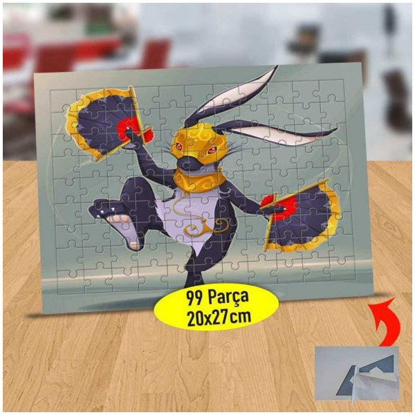 Rabbit With A Fan 99 Piece Puzzle Jigsaw Table-1196-276