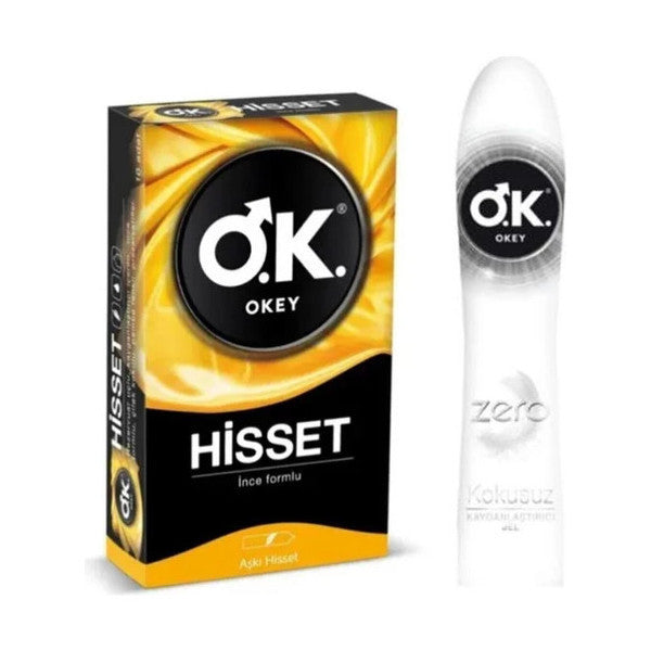 Okey Feel 10 Pack Condoms + Zero Lubricating Gel 100 Ml