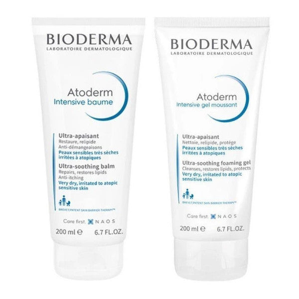 Bioderma Atoderm Intensive Moisturizer 200Ml & Atoderm Intensive Cleansing Gel 200Ml