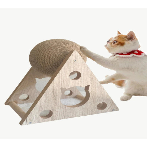 سلسلة خشبية لعبة القط الكرة خدش القط