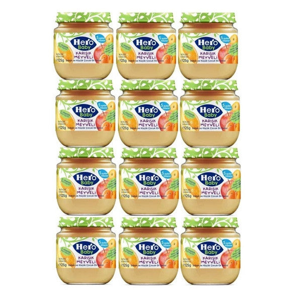 Hero Baby Mixed Fruit Jar Food 125 Gr 12 Pieces