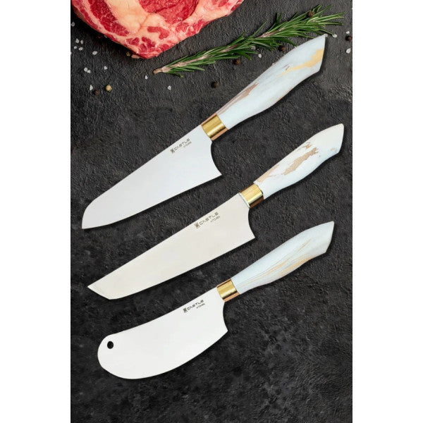 Daisy Series 3 Piece Kitchen Knife Set (Pointed Chef - Cut Chef - Pastry Salad)