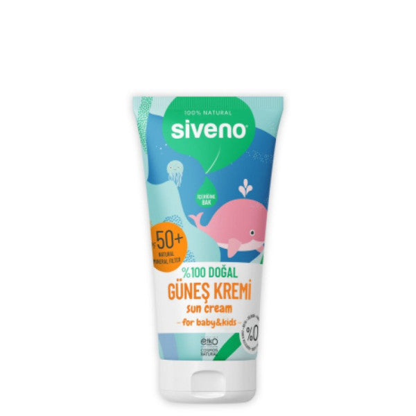 Siveno 100% Natural Baby Sunscreen Anti-Stain Antioxidant Moisturizing Herbal Vegan Uva Uvb Spf50