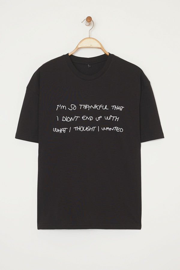 Man Men's Slogan Short Oversized T-Shirt