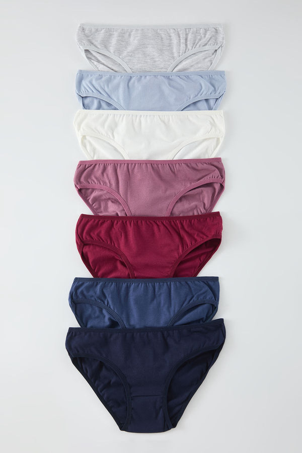 Trendyolmilla Women's 7 Pack Multi-Colored Plain Briefs