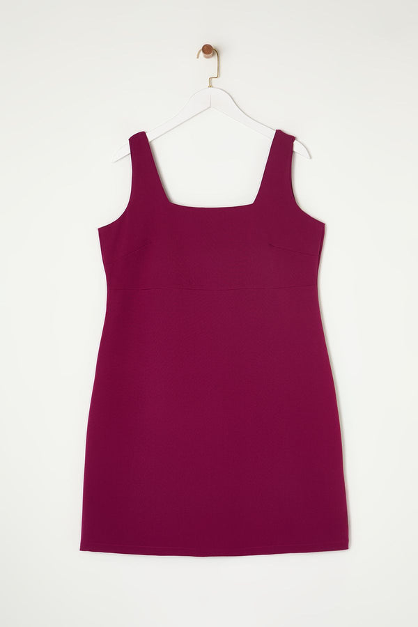 Trendyol Curve Women's Purple Plain Mini Sleeveless Evening / Daily Fitted Plus Size Dress