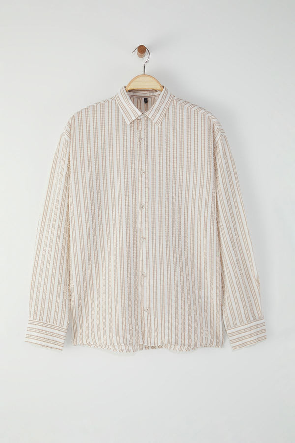 Man Men's Striped Long Regular Shirt