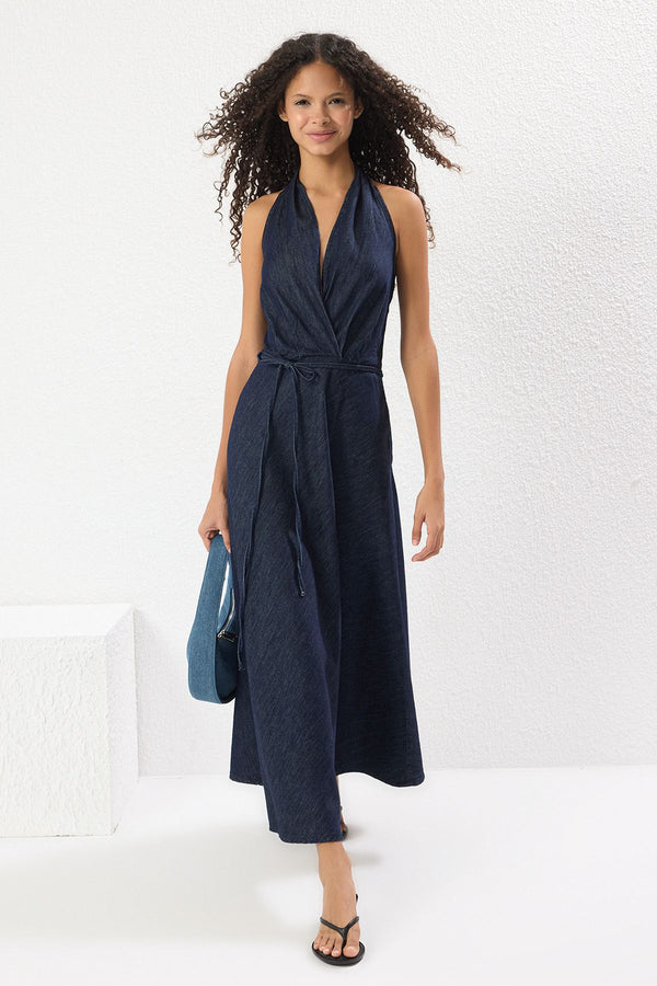Women's Navy Blue Straight Maxi Sleeveless Casual/daily Regular Dress
