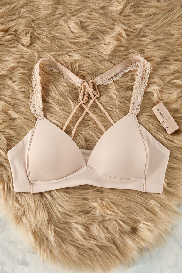 Trendyolmilla Women's Beige Plain Fixed Cup Bra