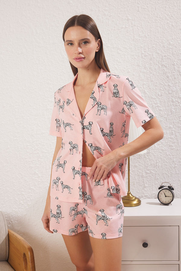 Women's 2 Pack Very Colorful Animals Short Lounge/home Regular Pajama Set
