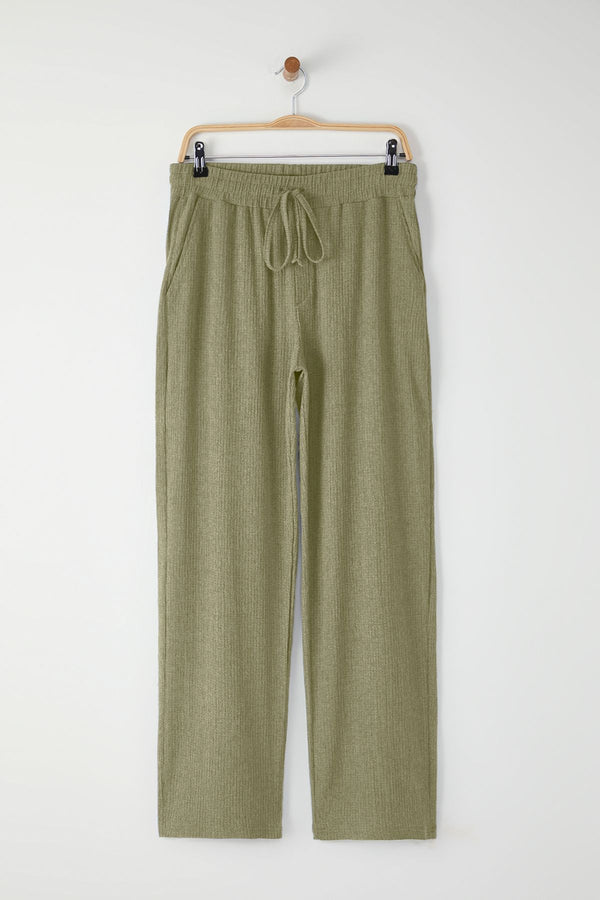 Man Men's Green Straight Normal Waist Sweatpants