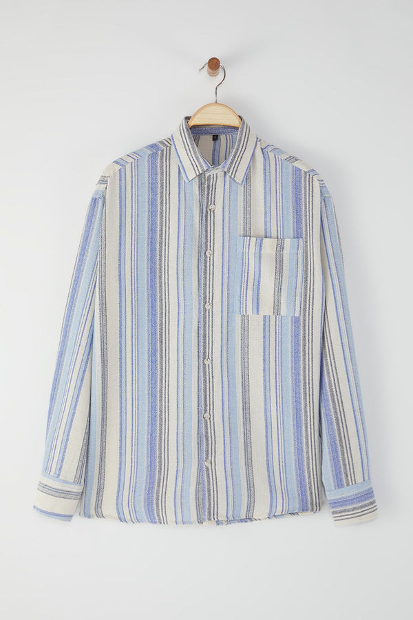 Man Men's Striped Long Regular Shirt
